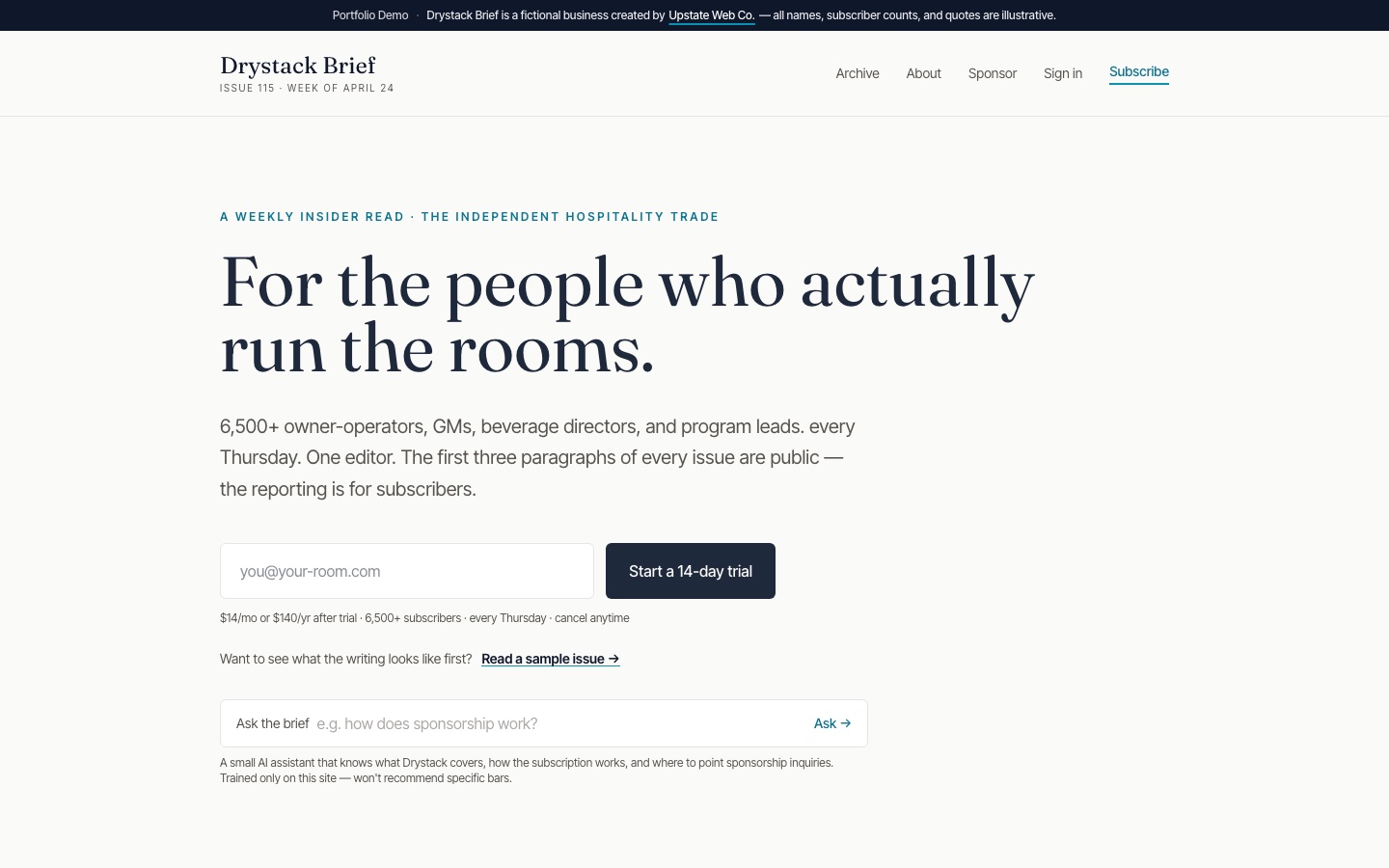 Drystack Brief website