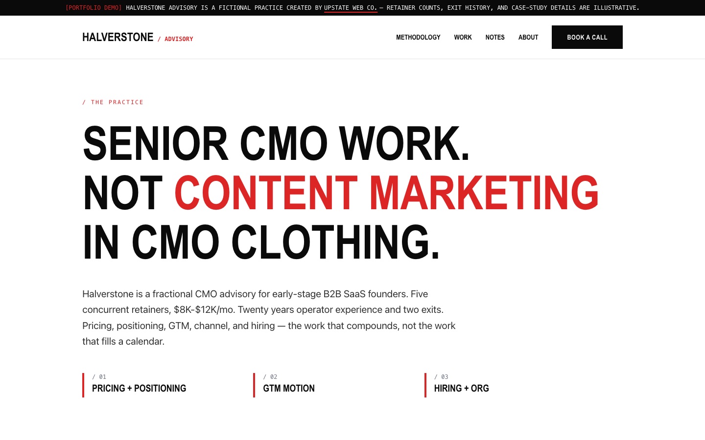 Halverstone Advisory site — affirmative CMO framing