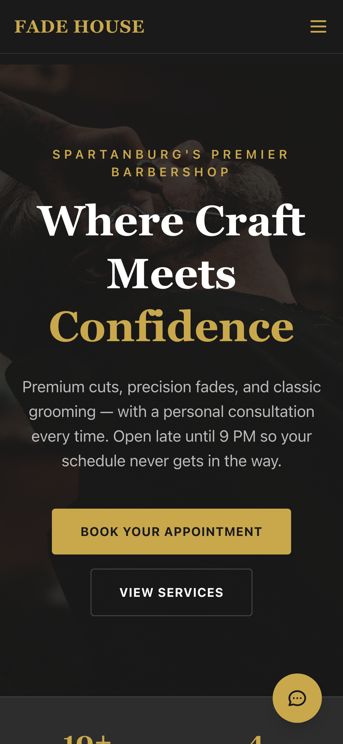 Fade House Barbershop on mobile