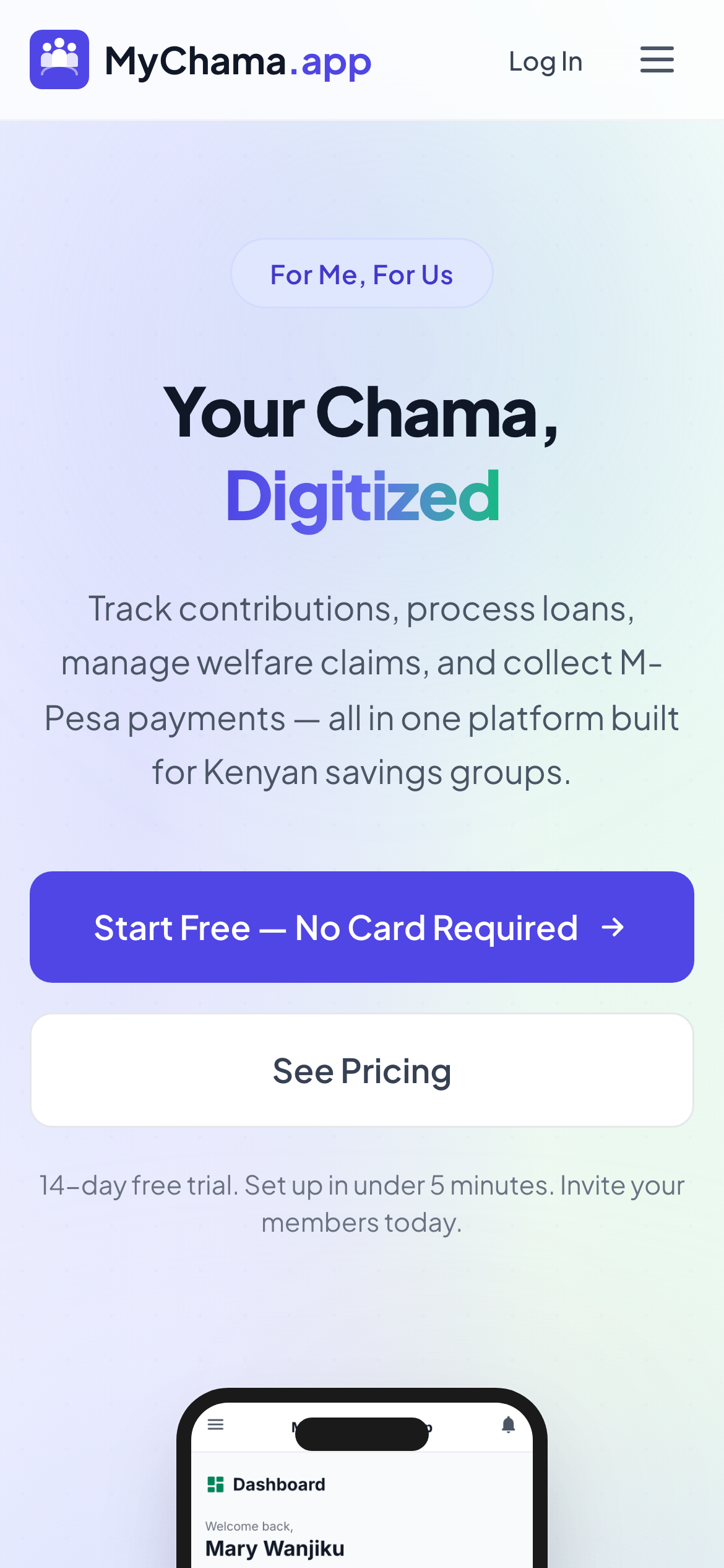 MyChama on mobile