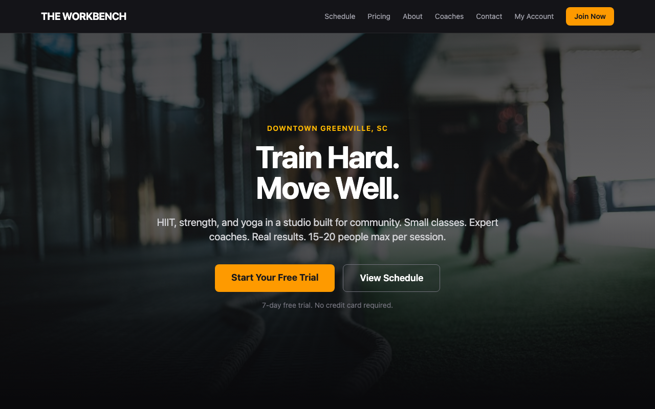 The Workbench Miami website